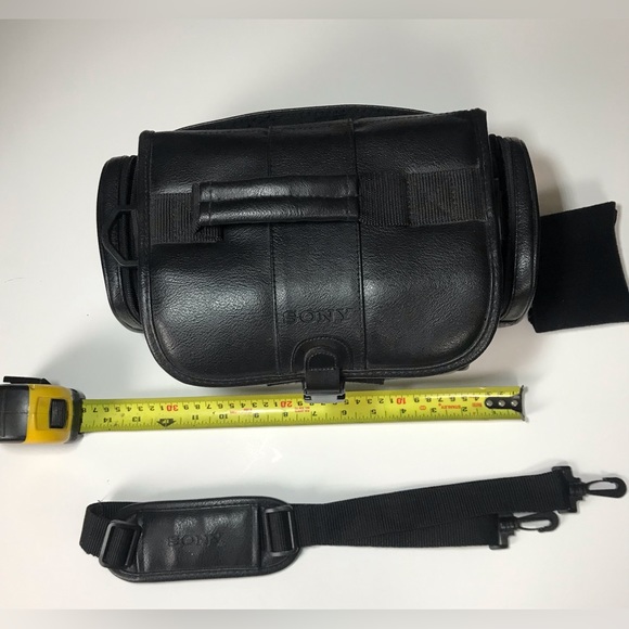 Sony Vintage Black Faux Leather Camera Video With Strap Bag - Picture 8 of 10